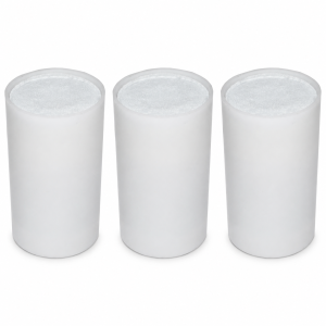 Three Little Luxury 3-stage replacement water filter cartridges on a white background