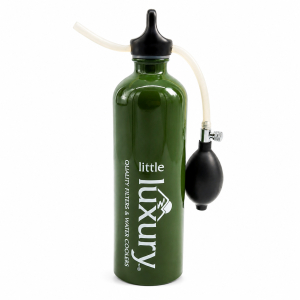 Little Luxury green Outdoor Camping and Hiking Filter Bottle with hand pump