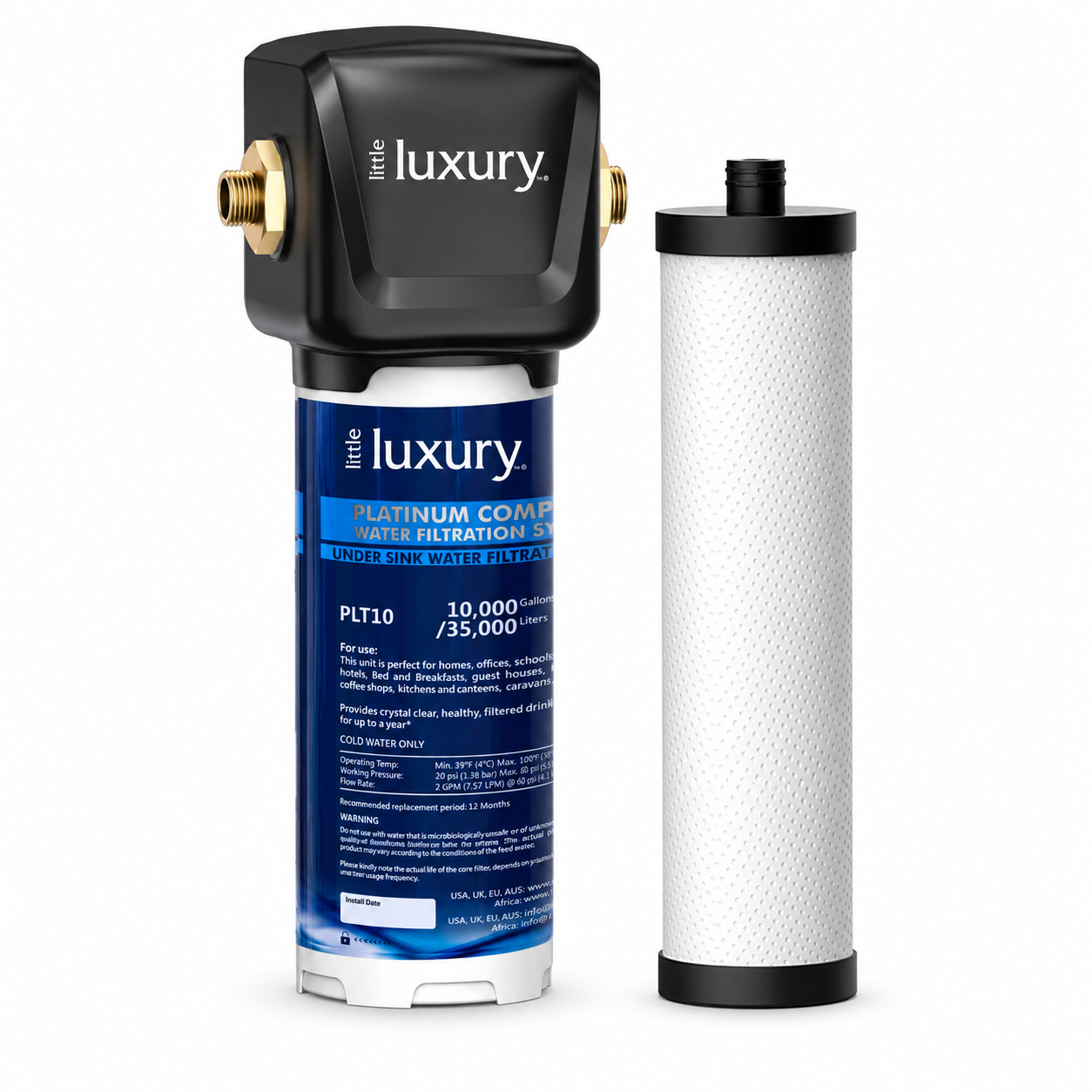 Little Luxury Platinum Complete under sink water filtration system with filter cartridge