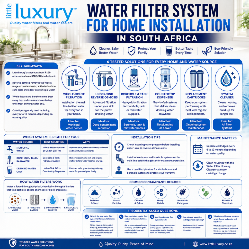 Water Filter System for Home Installation in South Africa