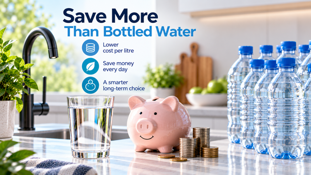 Filtered tap water compared with bottled water for long-term cost savings